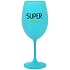 SUPER MÁMA - tyrkysový pohár na víno 350 ml