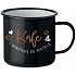 KAFE S DONÁŠKOU DO POSTELE - černý plecháček 350 ml