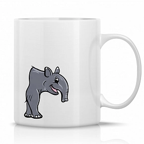 SLON - klasický bílý keramický hrníček 300 ml SLON - klasický bílý keramický hrníček 300 ml