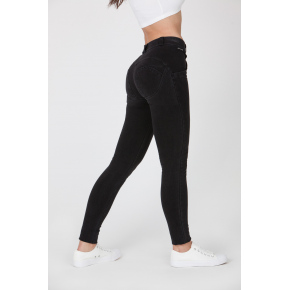 Dámske nohavice Jeans Mid Waist BST1 čierne - Boost