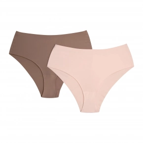 Dámské kalhotky 2 pack Bump1 42853 K001 Hnědá / Béžová- HENDERSON