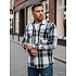 Koszula męska flanelowa w kratę czarno-biała FashionStreet DX2673