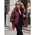Kurtka damska zimowa pikowana z kapturem bordowa FashionStreet TY5898