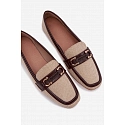 Dámske mokasíny Loafersy H8-515 hnedo-bežové - Evelora