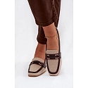 Dámske mokasíny Loafersy H8-515 hnedo-bežové - Evelora