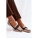 Dámske mokasíny Loafersy H8-515 hnedo-bežové - Evelora