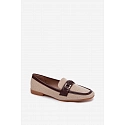 Dámske mokasíny Loafersy H8-515 hnedo-bežové - Evelora