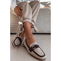 Dámske mokasíny Loafersy H8-515 hnedo-bežové - Evelora