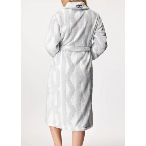 Dámsky župan YI2522605F biela/sivá - DKNY