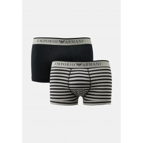 Pánske boxerky 2Pack 111210 4R542 čierne/prúžok - Emporio Armani