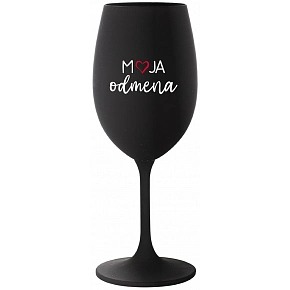 MOJA ODMENA - čierny pohár na víno 350 ml