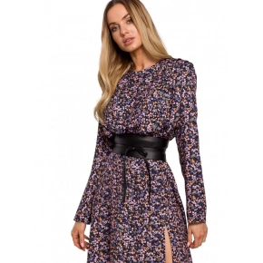 Dámsky opasok z umelej kože na zaväzovanie M636 čierny - MOE