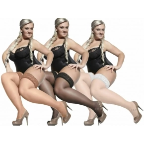 Dámske samodržiace pančuchy Bella Size++ 15 deň biela - Adrian