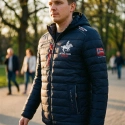 Pánska bunda WY6358H/GN Tmavo mofrá vzor - Geographical Norway