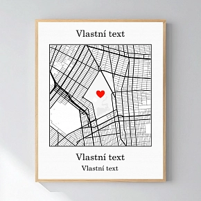 Personalizovaný magický fotoobraz v rámu - 40x50 - mapa 
