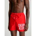 Pánske stredné plavecké šortky so sťahovacou šnúrkou KM0KM00794 XNE červená - Calvin Klein