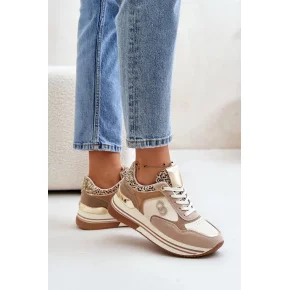 Dámska športová obuv YY-6B model 201042 Béžová so zlatou - Step in style