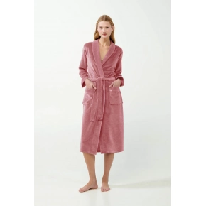 Dámsky zamatový župan 21143 Púder ružová - Vamp