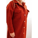 Dámsky kabát Plus Size s vlnou ART0286 rudy - Kesi