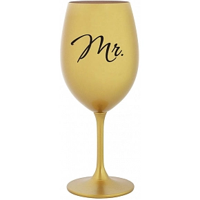 MRS. - zlatá sklenice na víno 350 ml