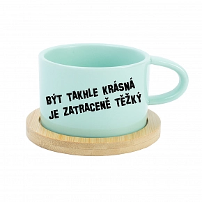 BÝT TAKHLE KRÁSNÁ JE ZATRACENÉ TEŽKÝ - mint hrníček makronka 200 ml