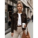 Kurtka damska zamszowa coffee FashionStreet TY5583