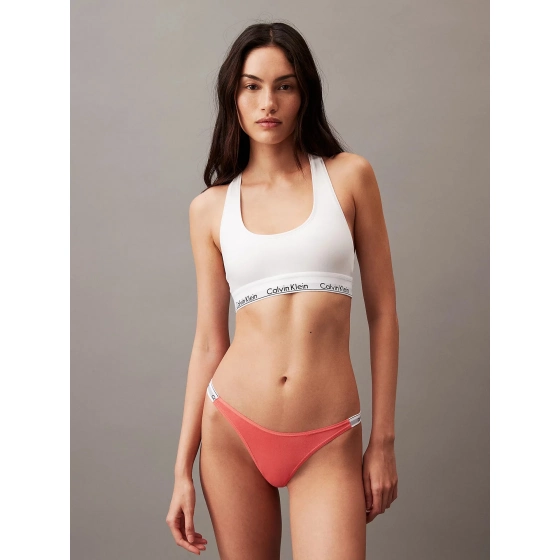 Dámske tangá 000QD5157E TBK koralové - Calvin Klein