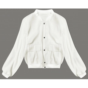 Vlnená bunda typu "bomber" (15687) ecru - Goodlooking