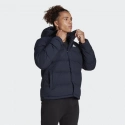 Pánska páperová bunda s kapucňou M HG8750 Tmavo modrá - Adidas