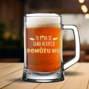 TO PIVO SA SAMO NEVYPIJE... POMÔŽEM MU - pivný pohár 0,5