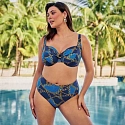 Dámská plavková podprsenka Hermine Top Bikini - horní díl 8795-1 modrý denim - RosaFaia
