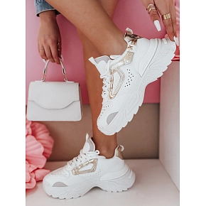 Sneakersy damskie na platformie CELESTIC białe FashionStreet ZY0817