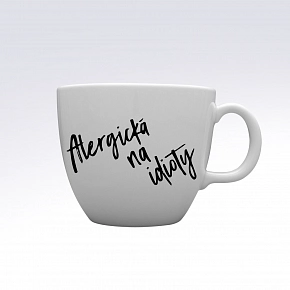 ALERGICKÁ NA IDIOTY - MEGA XXL keramický hrnek 1000 ml