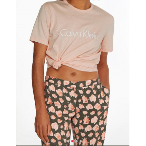 Dámske pyžamové tričko - QS6105E FAL - marhuľová - Calvin Klein