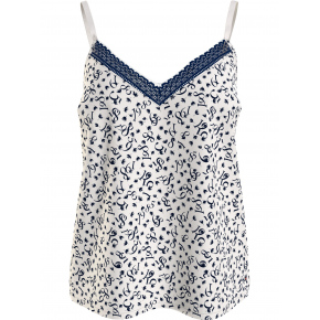 Dámsky pyžamový top WOVEN CAMI PRINT UW0UW05006 02X biely s potlačou - Tommy Hilfiger