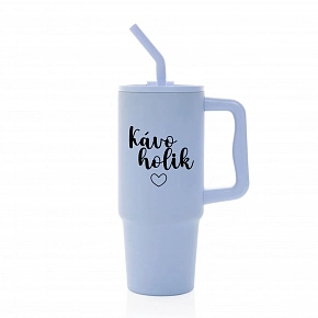KÁVOHOLIK - světle modrý cestovní termohrnek 900 ml KÁVOHOLIK - světle modrý cestovní termohrnek 900 ml