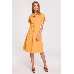 Dámske košeľové šaty Yellow S298 - Stylove Dámske košeľové šaty Yellow S298 - Stylove