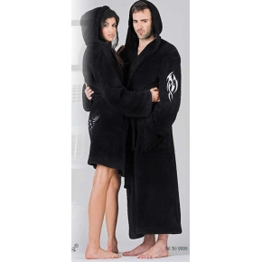 Dlhý župan s kapucňou unisex 3630 9999 Tribal Čierna - Vestis