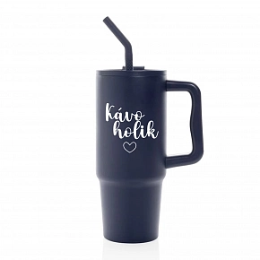 KÁVOHOLIK - modrý cestovní termohrnek 900 ml