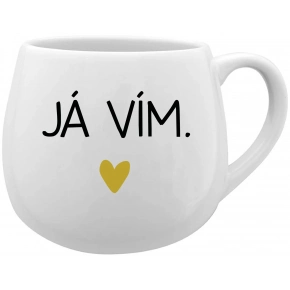 JA VIEM. - biely keramický hrnček 300 ml