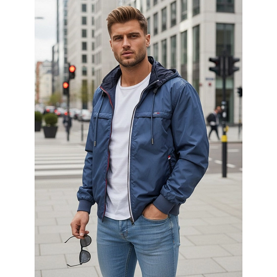 Kurtka męska przejściowa dwustronna niebieska FashionStreet TX4984