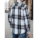 Koszula męska flanelowa w kratę czarno-biała FashionStreet DX2673