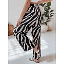Spodnie damskie wide leg w paski ZEBRAVIBE beżowo-czarne FashionStreet UY2653