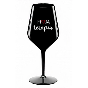 MOJA TERAPIA - čierny nerozbitný pohár na víno 470 ml