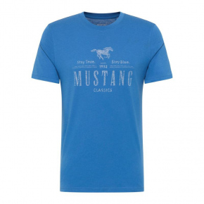 Pánske tričko Alex C Print M 1013536/5234 modrá - Mustang