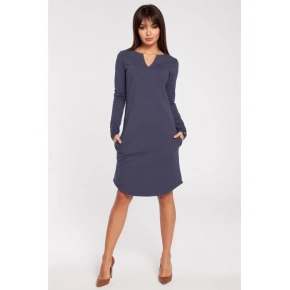 Dámske šaty B017 Tmavomodrá - BEwear Dámske šaty B017 Tmavomodrá - BEwear