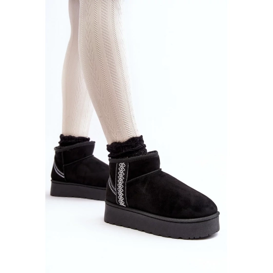 Dámske nízke snehule 20221-4A čierne - Fashion Topánky