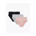 Dámske nohavičky 3PACK Maxi Sport 3CLP-009 Čierna/sivá/púder ružová - Atlantic