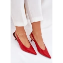 Dámske lodičky s otvorenou pätou SQC-221 Červená - GIVANA