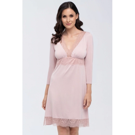 Dámska nočná košeľa Thelma Pudr ružová - Babella